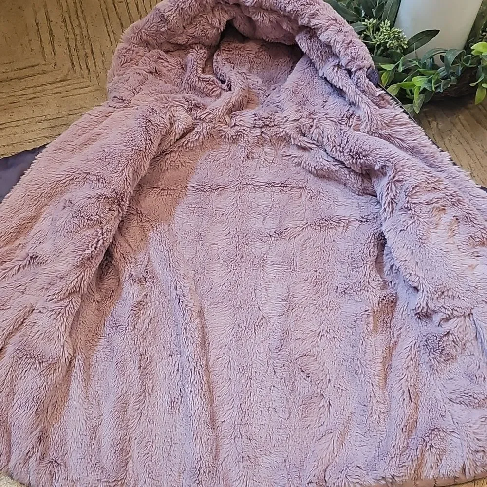 Purple Ombre Puffer Faux Fur Reversible Jacket Size 5/6 Pacific Trail